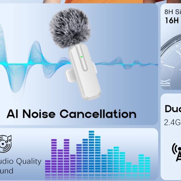 NEW 2pc Pack Wireless Mini Microphone for iPhone - Picture 12 of 14